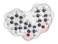 Praziquantel anthelmintic drug molecule. Used to treatÃÂ tapeworm infections. Atoms are represented as spheres with conventional